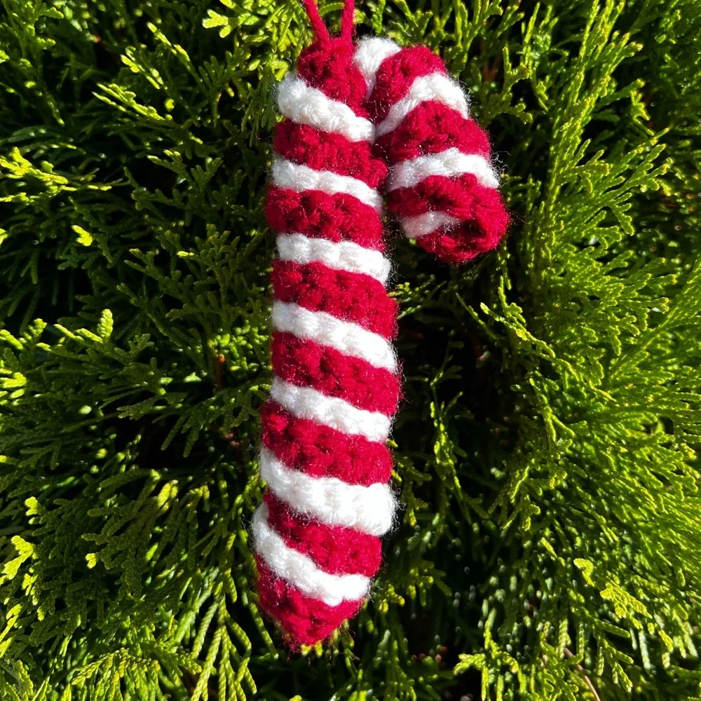 Hand Crocheted Candy Cane Ornament! - Picture 4 of 5